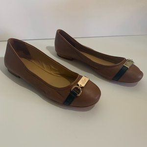 Coach Ballet Flats with Gold Coach Buckle and Black Strap Women’s Size 6.5